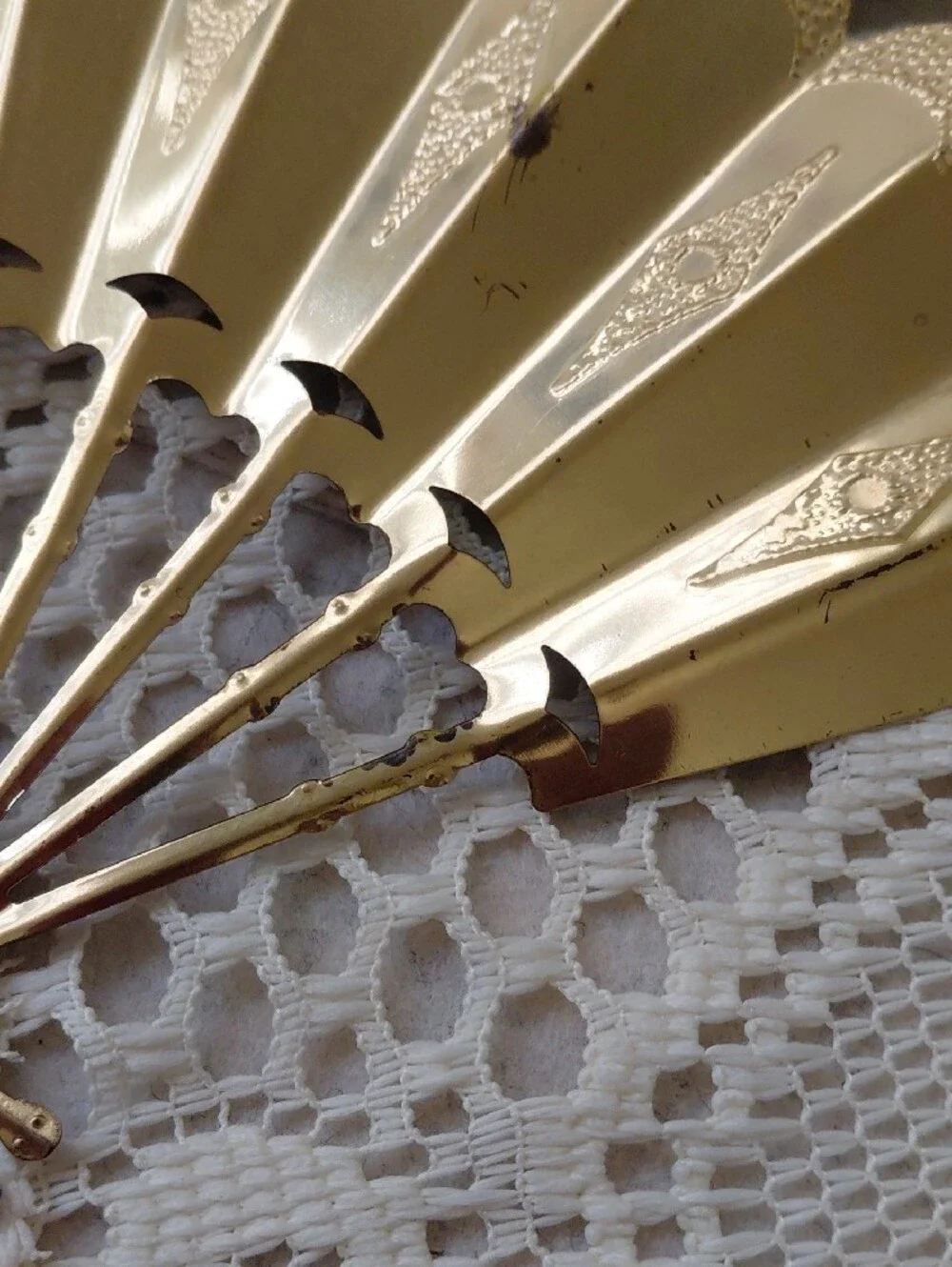 Homco Gold Metal Fan Wall Decor - Set of Four Ornate Fans